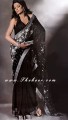 SR6797 Black Crinkle Chiffon Saree