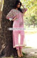 PW6778 Carnation Pink Crinkle Chiffon Self Design Jamawar Party Dress