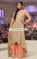 SC6949 Pale Gold Pastel Red Brown Crinkle Chiffon Banarasi Jamawar Sharara