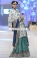 BW6154 Alice Blue Verdigris Oxford Blue Raw Silk Crinkle Chiffon Lehenga