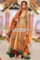 BW7501 Orange Burlywood Cinnamon Crinkle Chiffon Banarasi Jamawar Anarkali