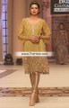 PW6957 Light Satin Sheen Gold Chamoisee Crinkle Chiffon Banarsi Jamawar Party Wear