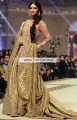 BW6940 Vermilion Pale Gold Gold Metallic Crinkle Chiffon Banarasi Jamawar Court Train Lehenga