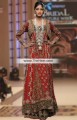 BW6981 Rosewood Cornell Red Crinkle Chiffon Anarkali Lehenga