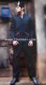 SW409 Black Raw Silk Sherwani