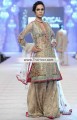 BW6178 Off White Carolina Blue Khaki Banarasi Crinkle Chiffon Raw Silk Sharara