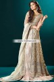 BW6792 Pale Silver Light Apricot Light Pale Spring Bud Crinkle Chiffon Lehenga