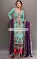 BW6706 Medium Turquoise Magenta Dark Purple Banarasi Jamawar Banarasi Crinkle Chiffon Lehenga