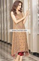 PW6773 Fawn Upsdell Red Crinkle Chiffon Raw Silk Party Dress