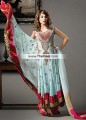AK6791 Non Photo Blue Fallow Magenta Maroon Crinkle Chiffon Crepe Silk Anarkali Dress