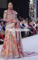 BW6676 Lava Red Orange Champagne Raw Silk Banarasi Jamawar Crinkle Chiffon Lehenga