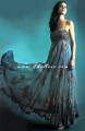SC6631 Dip Dyed Dark Cyan Cerulean Crinkle Chiffon And Raw Silk Anrkali Style