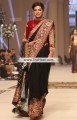 SR6025 Dark Red Black Velvet Crinkle Chiffon Saree