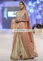 AK7299 Atomic Tangerine Cream Crinkle Chiffon Banarasi Jamawar Anarkali