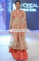 BW6112 Almond Carmine Pink Crinkle Chiffon Banarasi Jamawar Angrakha Sharara
