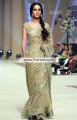 SR6138 Light Taupe Ecru Crinkle Chiffon Saree