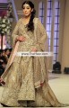 BW6942 Dark Tan French Beige Crinkle Chiffon Self Print Jamawar Lehenga