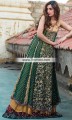 AK6837 Dark British Racing Green Dull Gold Dark Tyrian Purple Dull Gold Banarasi Jamawar Crinkle Chiffon Anarkali Lehenga