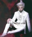 SW435 Off White Jamawar Sherwani