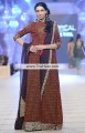 MX6096 Rosewood Federal Blue Embroidered Chiffon Banarasi Crinkle Chiffon Maxi