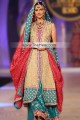 BW5402 Fawn Teal Blue Crinkle Chiffon Banarasi Jamawar Sharara