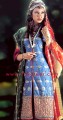 PW6854 Royal Blue Banarsi Raw Silk Long Kameez