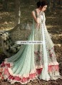 MX6811 Aquamarine Crinkle Chiffon Banarasi Crinkle Chiffon Embroidered Crinkle Chiffon Maxi Dress