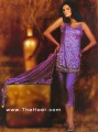 PW7984 Purple Spaghetti Raw Silk Short Kameez