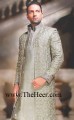 SW478 Light Asparagus Raw Silk Sherwani