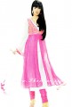 AK6997 Pink Seamus Crinkle Chiffon Anarkali Style