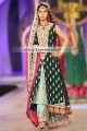 BW5400 Medium Jungle Green & Eton Blue Amaranth Crinkle Chiffon & Banarasi Jamawar Sharara