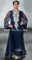AK7487 Prussian Blue Anarkali Style