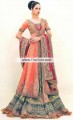 BW7764 Coral Jade Crinkle Chiffon Banarasi Jamawar Lehenga