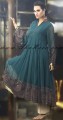 AK7529 Teal  Crinkle Chiffon Anarkali Style