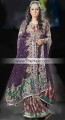 BW6138 Eggplant Dark Purple Banarasi Jamawar & Crinkle Chiffon Sharara