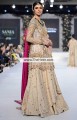 SC6641 Cosmic Latte Tan Hollywood Cerise Crinkle Chiffon Self Design Jamawar Silk Lehenga
