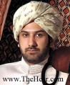 TB471 Off White Jamawar Turban