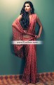 SR6826 Bronze Light Persian Red Raw Silk Crinkle Chiffon Saree