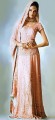 BW6968 Peach Crinkle Chiffon Lehenga