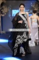 BW7366 Black Federal Blue Crinkle Chiffon Raw Silk Angrakha Sharara