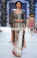 BW6693 Eagle Green Off White Black Crinkle Chiffon Gharara