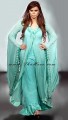 EW6475 Pale Robin Egg Blue And Verdigris Crinkle Chiffon Anarkali Style