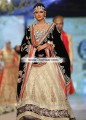 BW7475 Black Off White Raw Silk Organza Banarasi Jamawar Lehenga