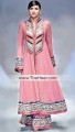 AK7999 Salmon Pink Crinkle Chiffon Anarkali Sharara