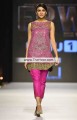 PW6635 Cerise Pink Olive Drab Crinkle Chiffon Raw Silk Party Dress