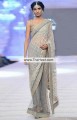 SR6147 Silver Battleship Grey Crinkle Chiffon Saree
