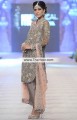 PW6155 Taupe Gray Light Salmon Crinkle Chiffon Raw Silk Party Dress