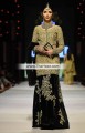 BW6507 Buff Black Crinkle Chiffon Velvet Lehenga