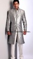 SW493 Gray Raw Silk Sherwani