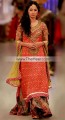 BW7029 Scarlet Multicolor Brass Banarasi Crinkle Chiffon Banarasi Jamawar Sharara